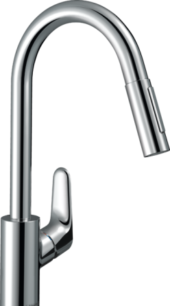Смеситель кухонный однорычажный Focus M41, 240, с вытяжным душем, 2jet Hansgrohe 31815000 Москва