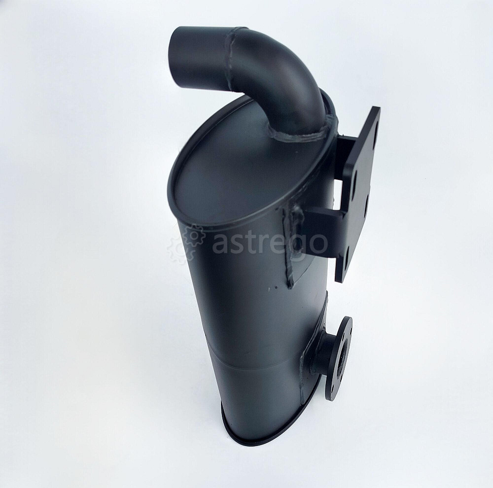 Глушитель, крепление и фланец к коллектору по 4 отверстия, без гофры Cummins 4BTA3.9-C1 Sh388H Уфа - изображение 1