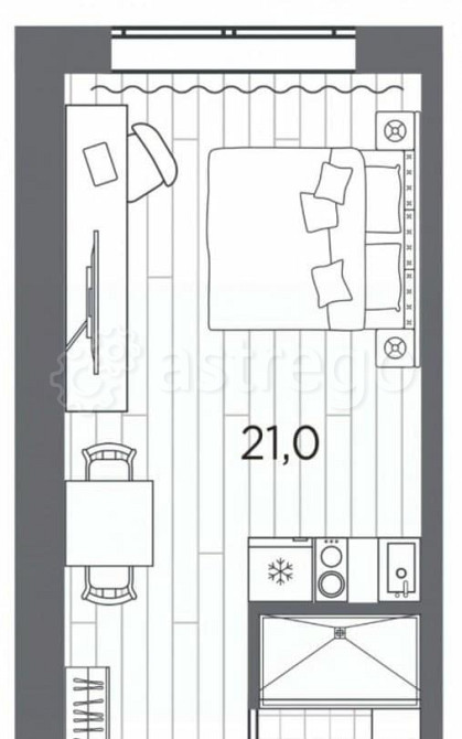 1-комн. апарт-ы, 24.8 м2, 2/13 эт. Санкт-Петербург - изображение 1