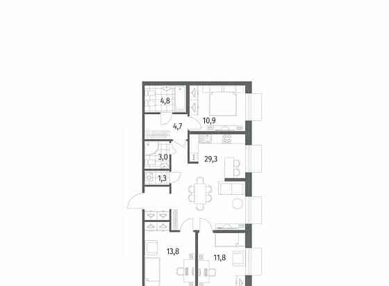 3-комн. квартира, 83.2 м2, 2/12 эт. Санкт-Петербург