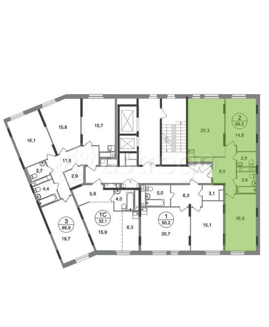 2-комн. квартира, 66 м2, 11/17 эт. Москва - изображение 4