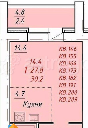 1-комн. квартира, 30.5 м2, 5/5 эт. Новоалтайск - изображение 1