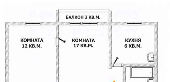 2-комн. квартира, 45.7 м2, 2/5 эт. Электросталь