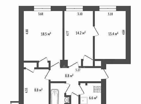 4-комн. квартира, 79.7 м2, 2/4 эт. Коломна