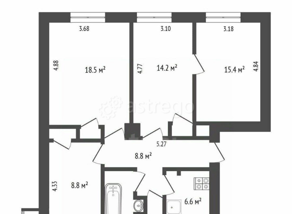 4-комн. квартира, 79.7 м2, 2/4 эт. Коломна - изображение 1