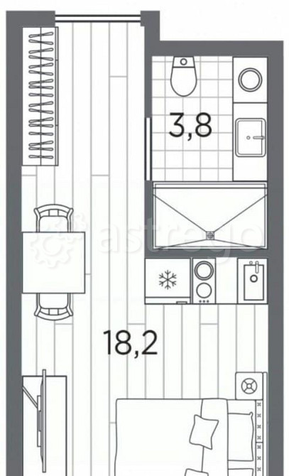 1-комн. апарт-ы, 22 м2, 6/13 эт. Санкт-Петербург - изображение 1