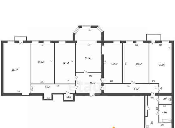 6-комн. квартира, 195.5 м2, 3/5 эт. Санкт-Петербург