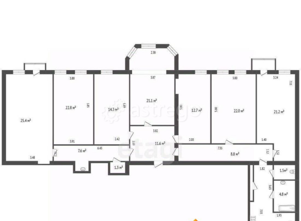 6-комн. квартира, 195.5 м2, 3/5 эт. Санкт-Петербург - изображение 1