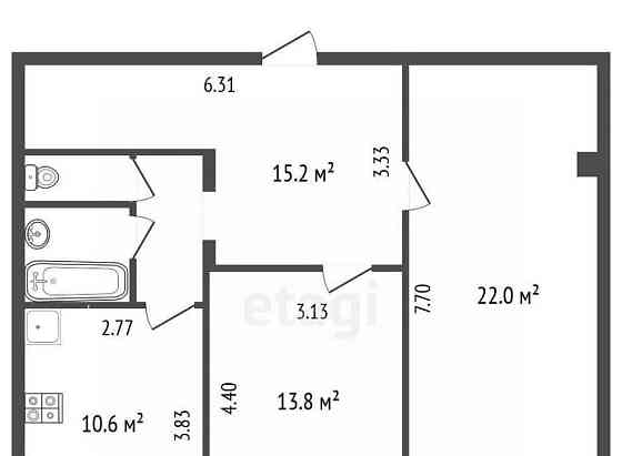 2-комн. квартира, 67.1 м2, 3/4 эт. Одинцово