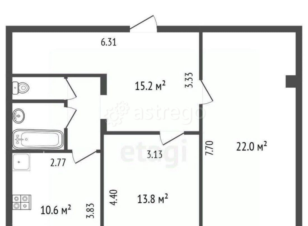 2-комн. квартира, 67.1 м2, 3/4 эт. Одинцово - изображение 6