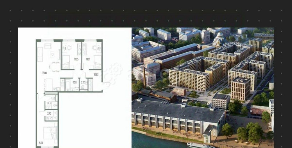 3-комн. квартира, 84.96 м2, 8/10 эт. Санкт-Петербург - изображение 1