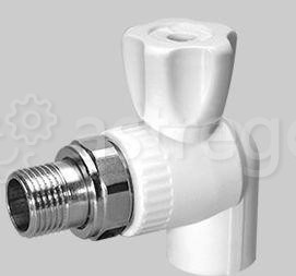 Кран шаровой полипропиленовый 20х1/2" радиаторный прямой белый Краснодар - изображение 1