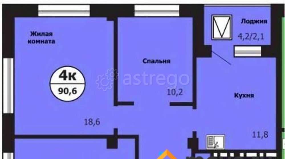 4-комн. квартира, 90.6 м2, 12/19 эт. Красноярск - изображение 1