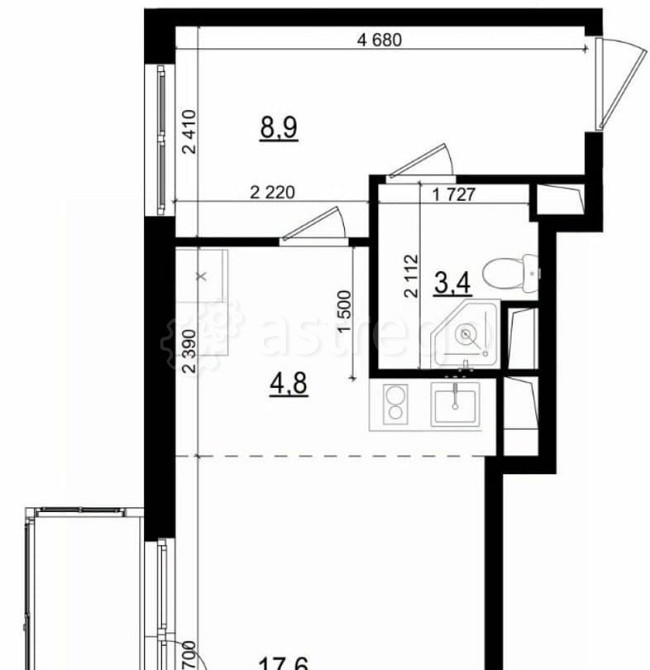 Студия, 35.9 м2, 17/25 эт. Одинцово - изображение 1