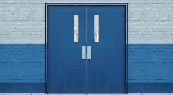 Дверь маятниковая двустворчатая стеклянная для медицинских учреждений Красноярск