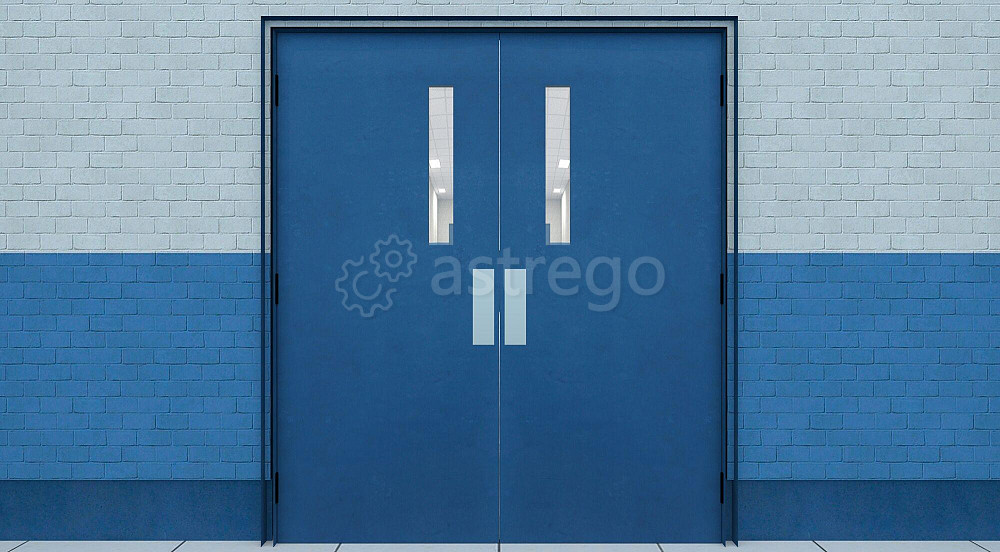 Дверь маятниковая двустворчатая стеклянная для медицинских учреждений Красноярск - изображение 1