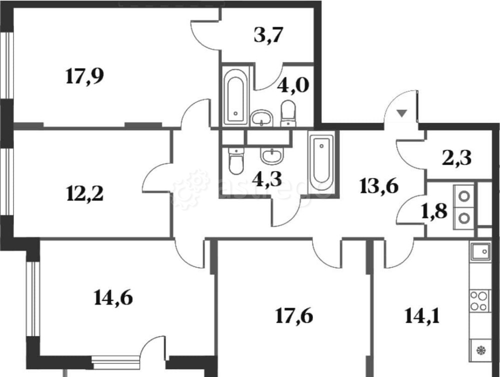 4-комн. квартира, 108.1 м2, 1/6 эт. Москва - изображение 1