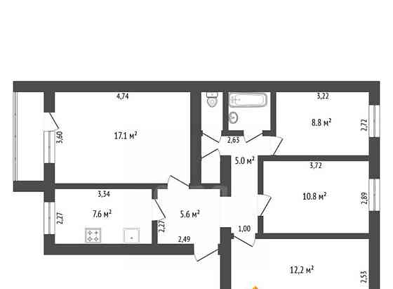 4-комн. квартира, 72 м2, 4/5 эт. Благовещенск