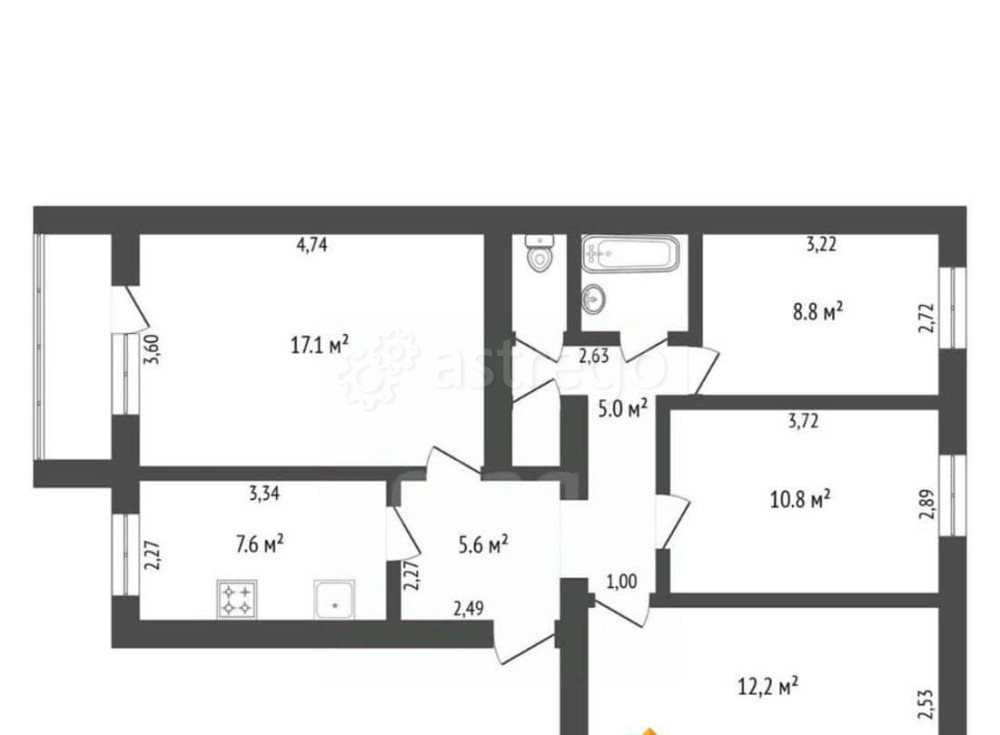 4-комн. квартира, 72 м2, 4/5 эт. Благовещенск - изображение 5
