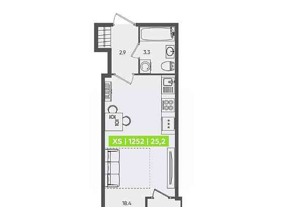 Студия, 25.2 м2, 1/13 эт. Санкт-Петербург