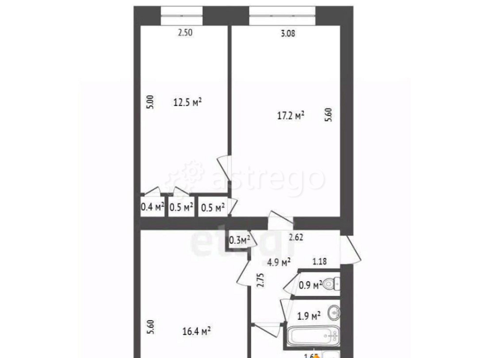 3-комн. квартира, 61.7 м2, 5/5 эт. Котлас - изображение 4