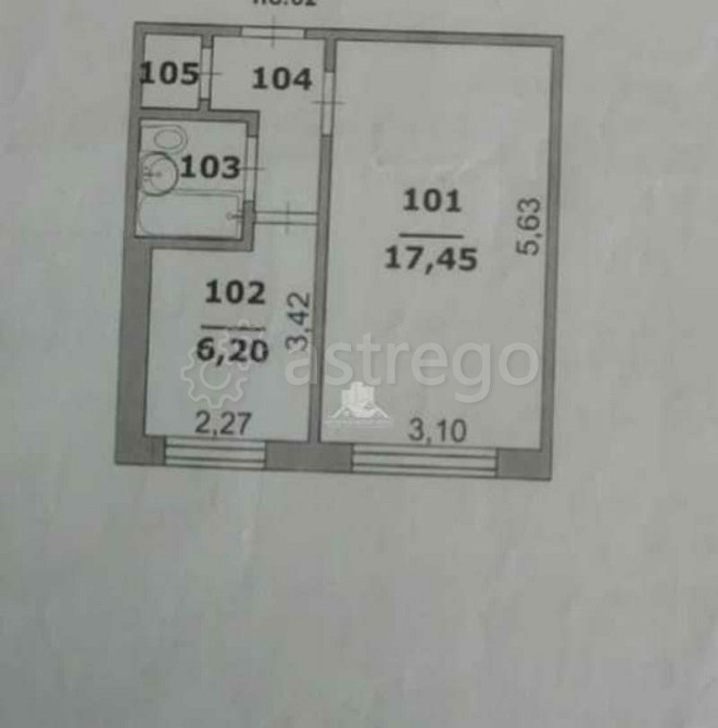 1-комн. квартира, 30.5 м2, 1/5 эт. Белгород - изображение 8
