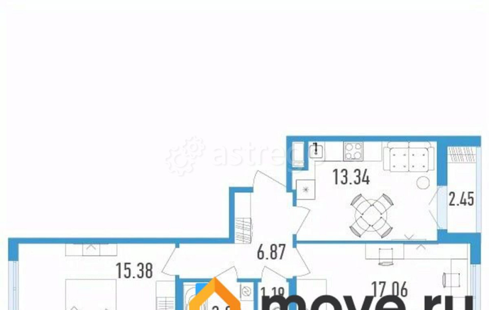 2-комн. квартира, 59 м2, 9/12 эт. Санкт-Петербург - изображение 1