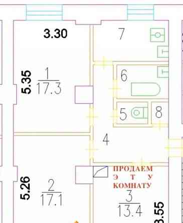 Комната, 13.4 м2, 4/6 эт. Москва