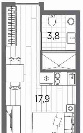 1-комн. апарт-ы, 21.7 м2, 4/13 эт. Санкт-Петербург
