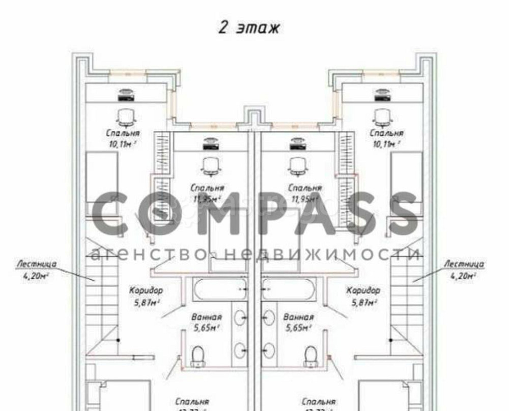 Таунхаус, 99 м2, 2 сотки, 2 эт. Белгород - изображение 2