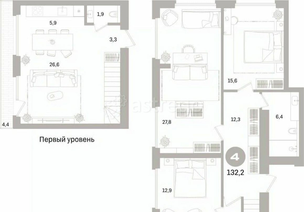 3-комн. квартира, 132.16 м2, 9/10 эт. Санкт-Петербург - изображение 1