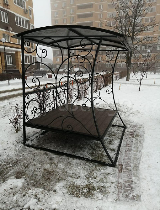 Беседка-бунгало кованый металл, ДПК 210х200х180 см, Арамант Раменское - изображение 1