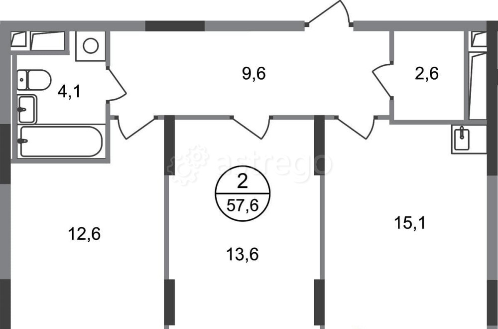 2-комн. квартира, 57 м2, 17/17 эт. Москва - изображение 1