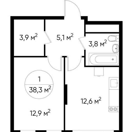 1-комн. квартира, 38 м2, 8/17 эт. Москва