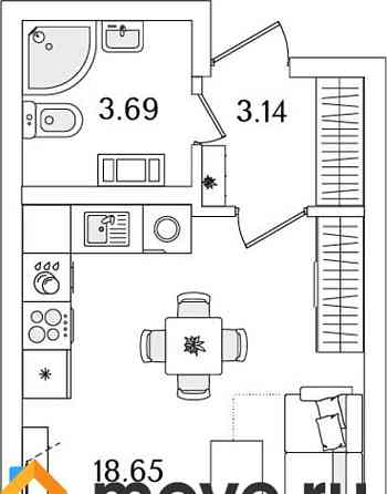Студия, 27.9 м2, 13/23 эт. Санкт-Петербург