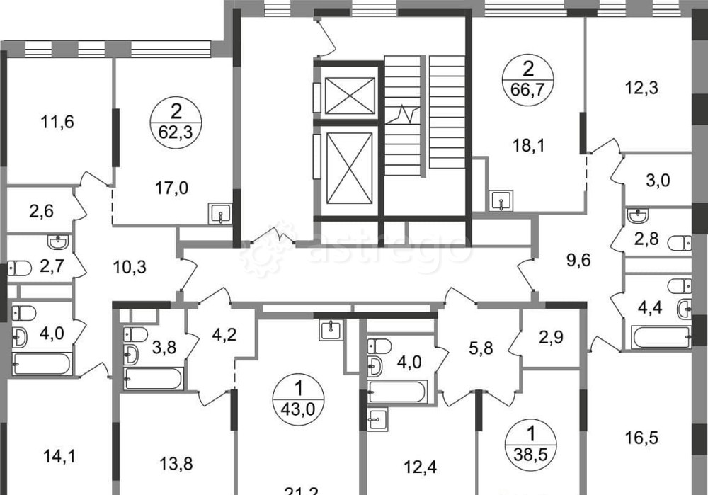 2-комн. квартира, 66 м2, 11/17 эт. Москва - изображение 5