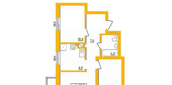 3-комн. квартира, 59.4 м2, 1/27 эт. Уфа