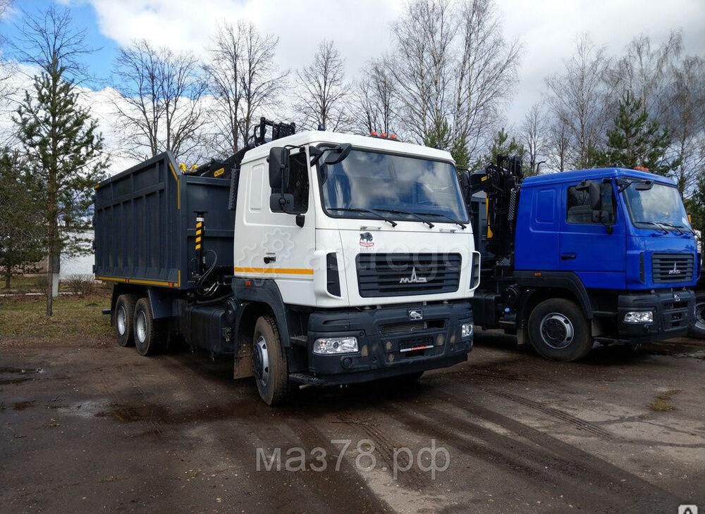 Ломовоз на шасси МАЗ-6312C5-8525-012 Евро-5 с гидроманипулятором VM10L74 с грейфером Санкт-Петербург - изображение 1