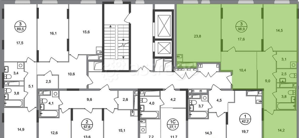 3-комн. квартира, 98 м2, 8/17 эт. Москва - изображение 3