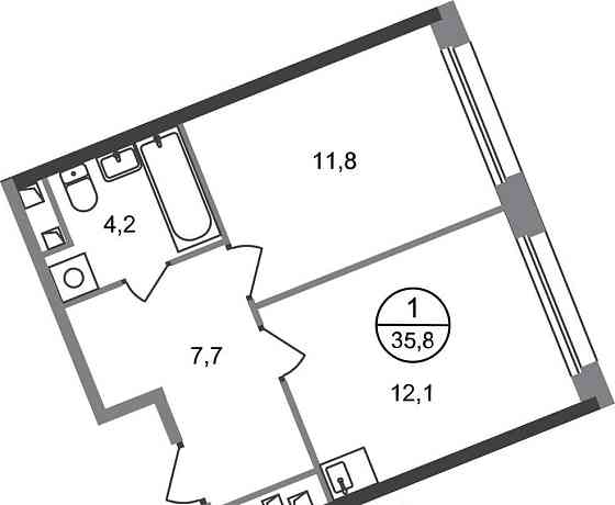 1-комн. квартира, 35 м2, 6/17 эт. Москва