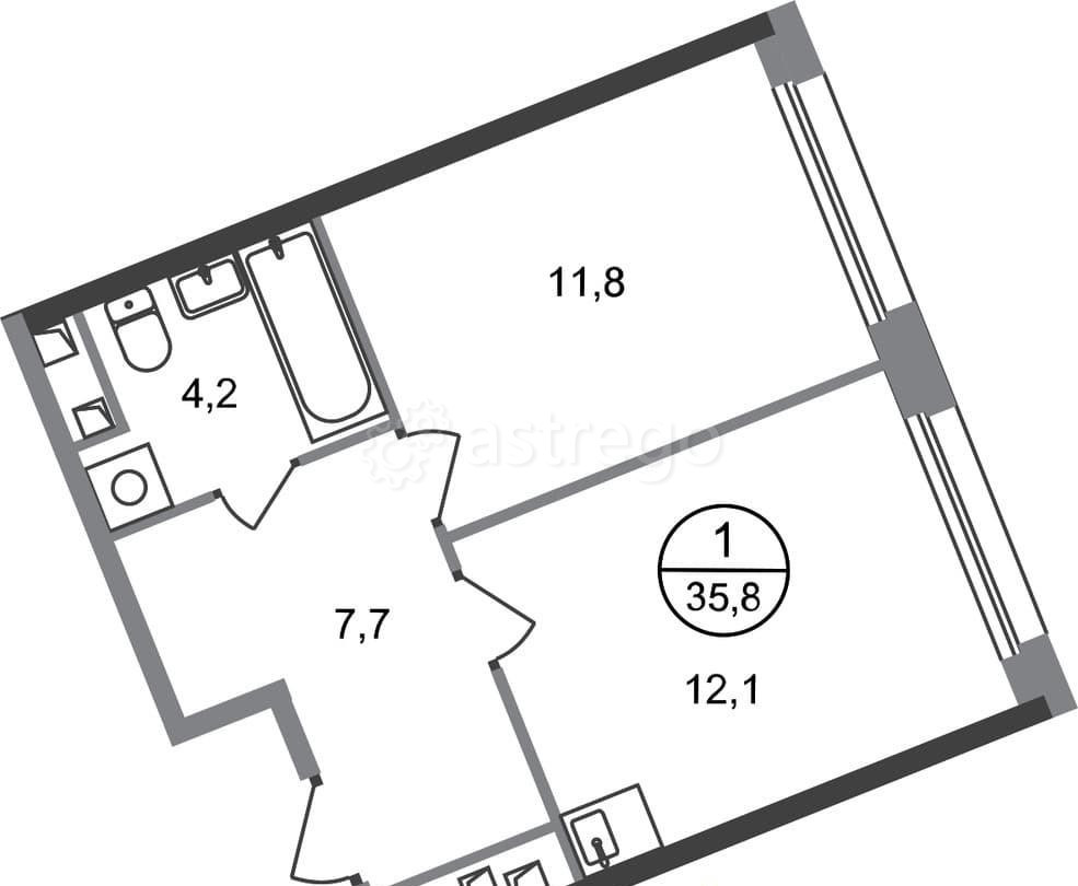 1-комн. квартира, 35 м2, 6/17 эт. Москва - изображение 1