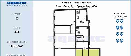 Комната, 28.9 м2, 4/4 эт. Санкт-Петербург