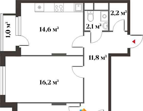2-комн. квартира, 63.9 м2, 4/6 эт. Красногорск
