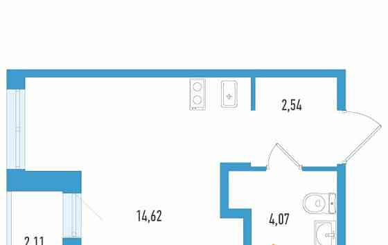 Студия, 22.26 м2, 2/12 эт. Санкт-Петербург