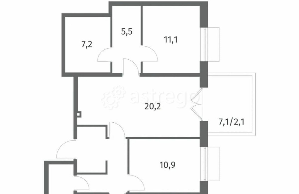 3-комн. квартира, 92.2 м2, 1/8 эт. Санкт-Петербург - изображение 1