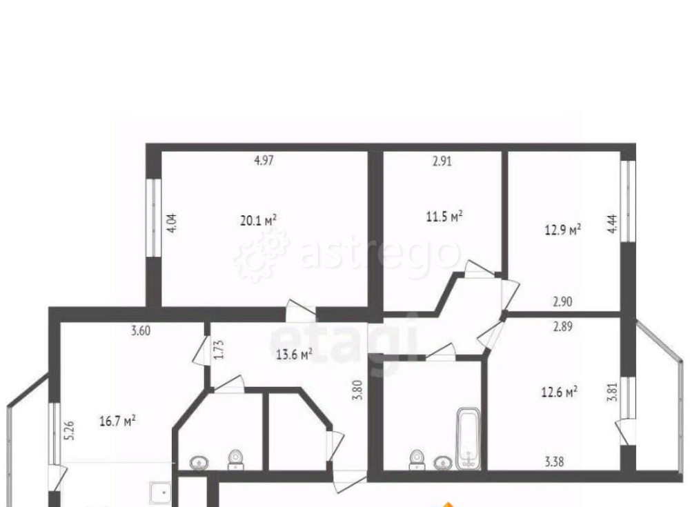 4-комн. квартира, 100.2 м2, 6/11 эт. Архангельск - изображение 4