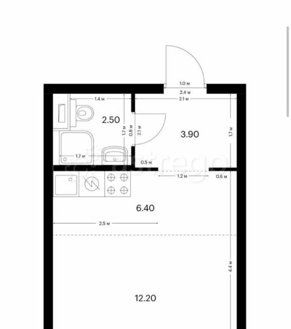 Студия, 25 м2, 9/33 эт. Москва - изображение 7