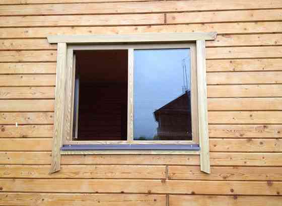 Окно деревянное для дачи сечение бруска 70х78 мм, толщина стеклопакета 40 мм Пермь