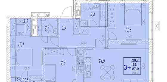 3-комн. квартира, 87 м2, 7/17 эт. Астрахань