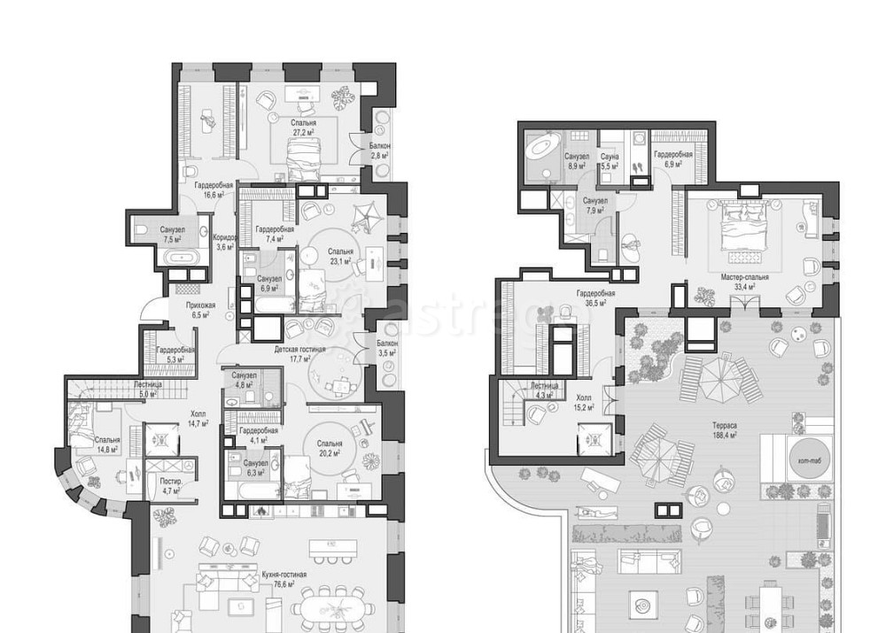 6-комн. квартира, 452 м2, 6/7 эт. Москва - изображение 1